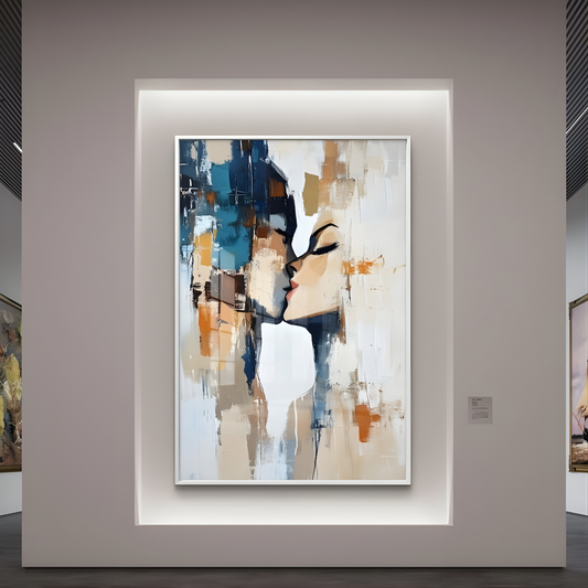 Abstract Couple Kiss - Romantic Digital Wall Art (Printable+Physical)