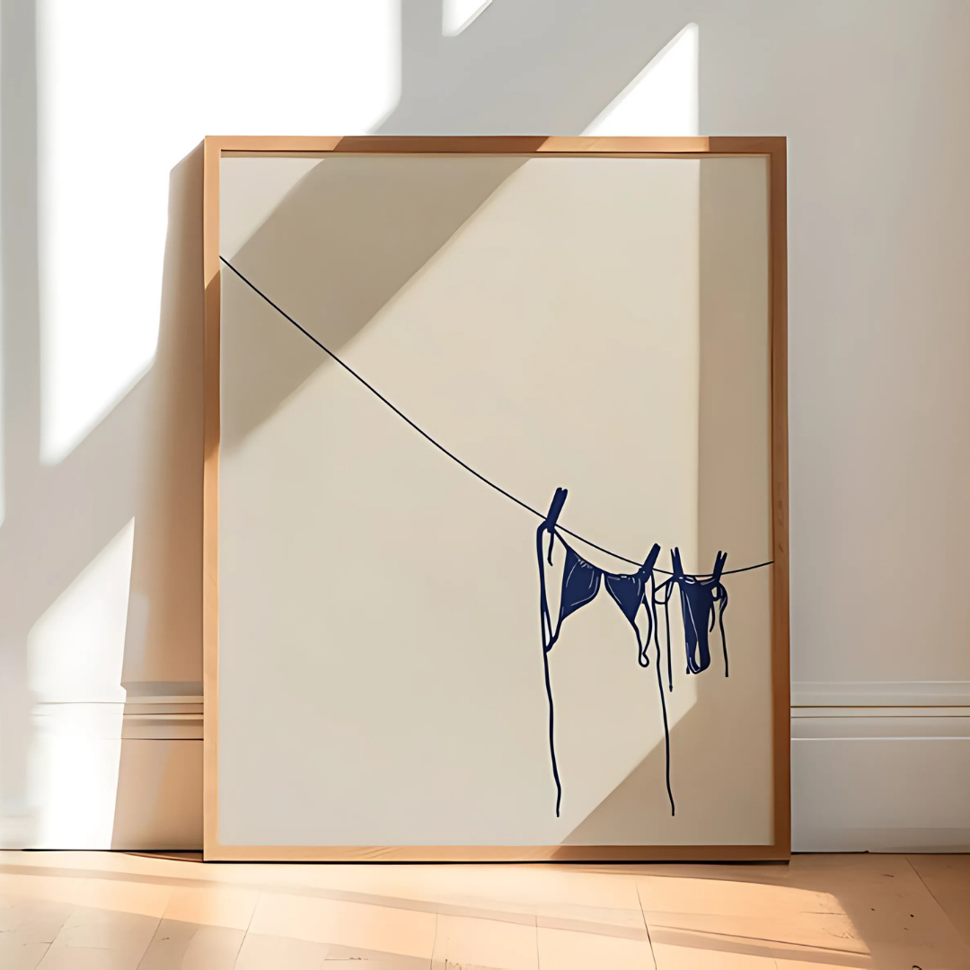 Coastal Cowgirl Blue Bikini Art Print(Printable+Physical)