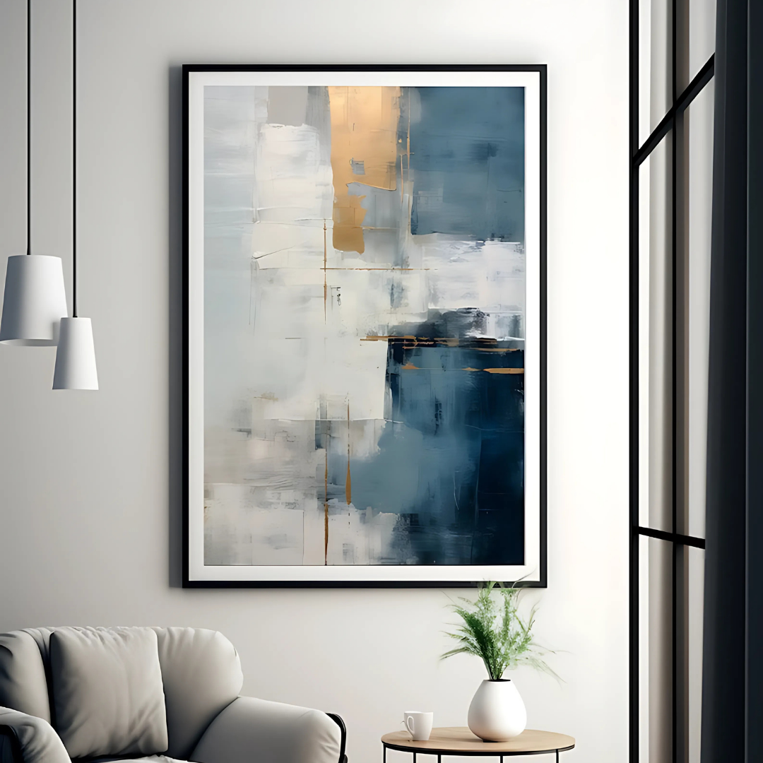 Gray and White Abstract Art(Printable+Physical)