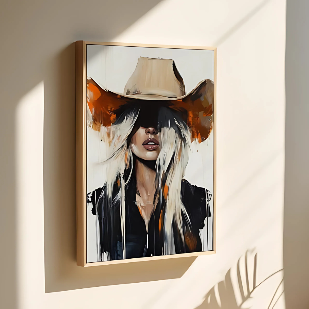 Abstract Cowgirl Wall Art (Printable+Physical)