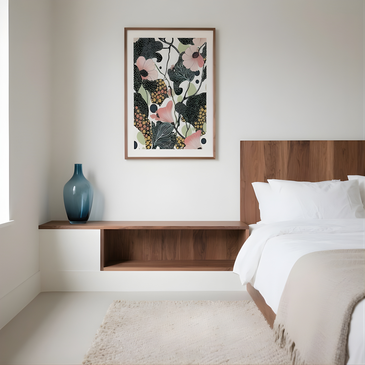 Modern Botanical Pink Floral Wall Art (Printable+Physical)