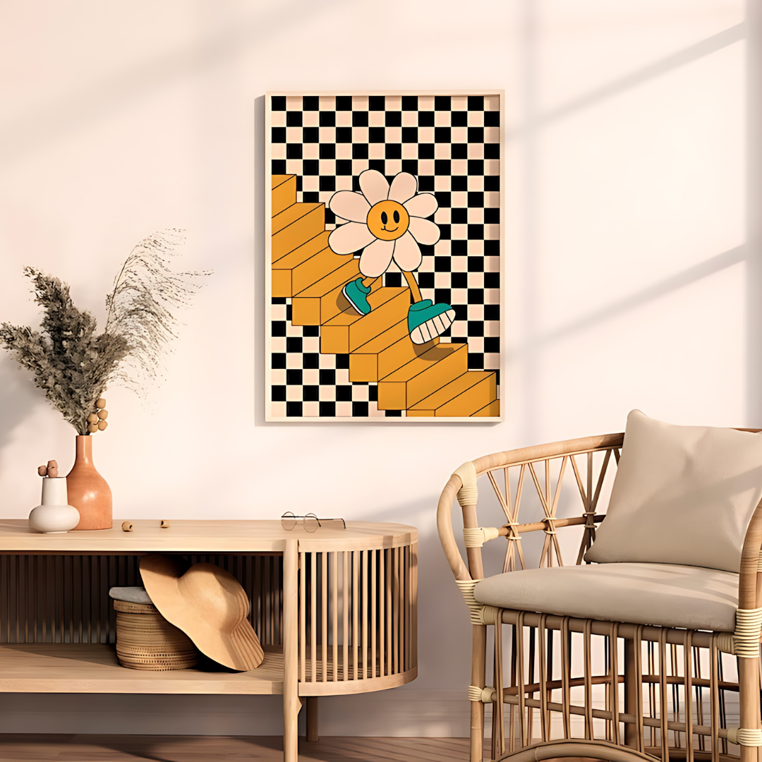 Flower Digital Retro Wall Art(Printable+Physical)