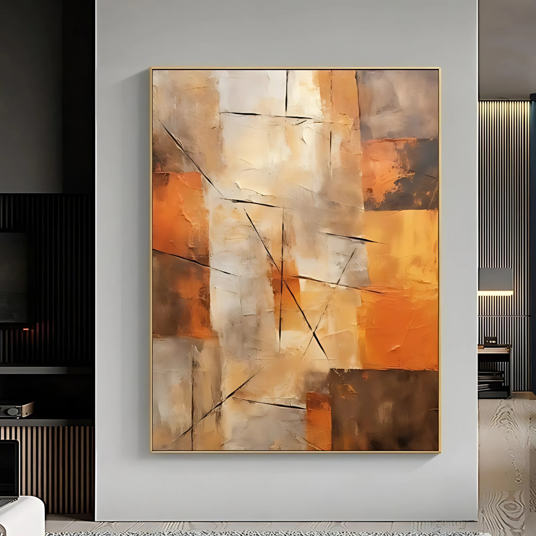 Orange Abstract Painting Orange Wall Art(Printable+Physical)