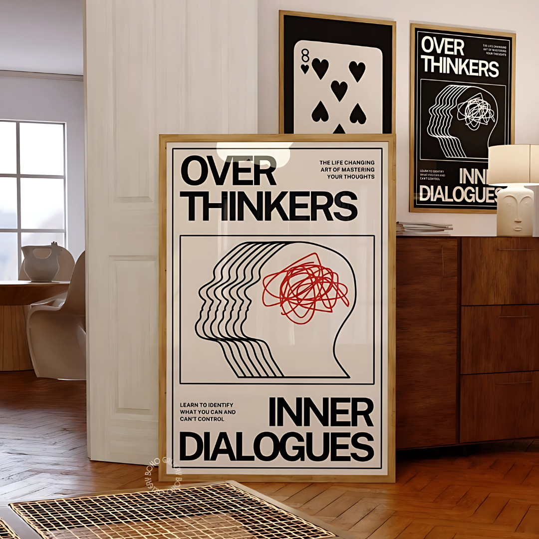 Overthinkers Digital Retro Wall Art(Printable+Physical)