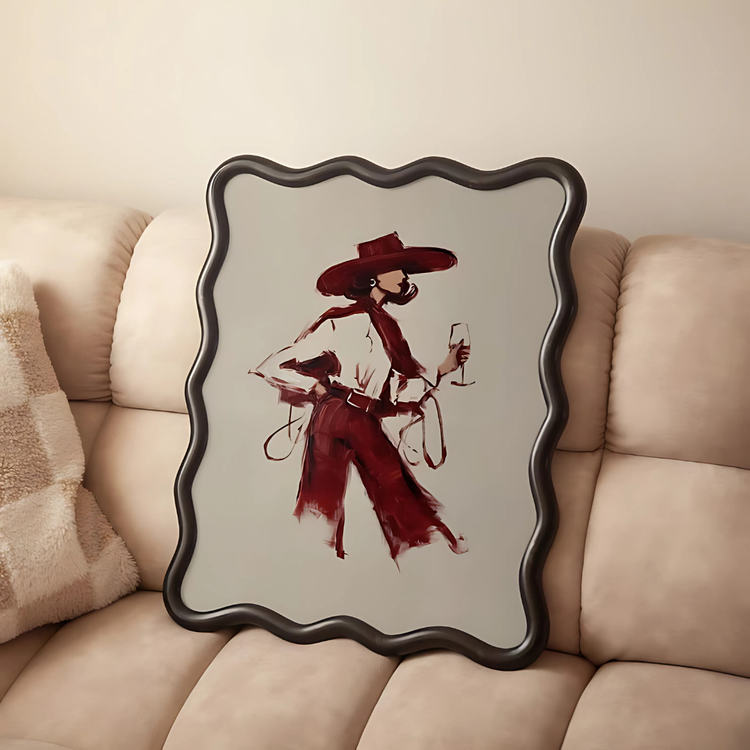 Red Wine Cowgirl Western Wall Art(Printable+Physical)