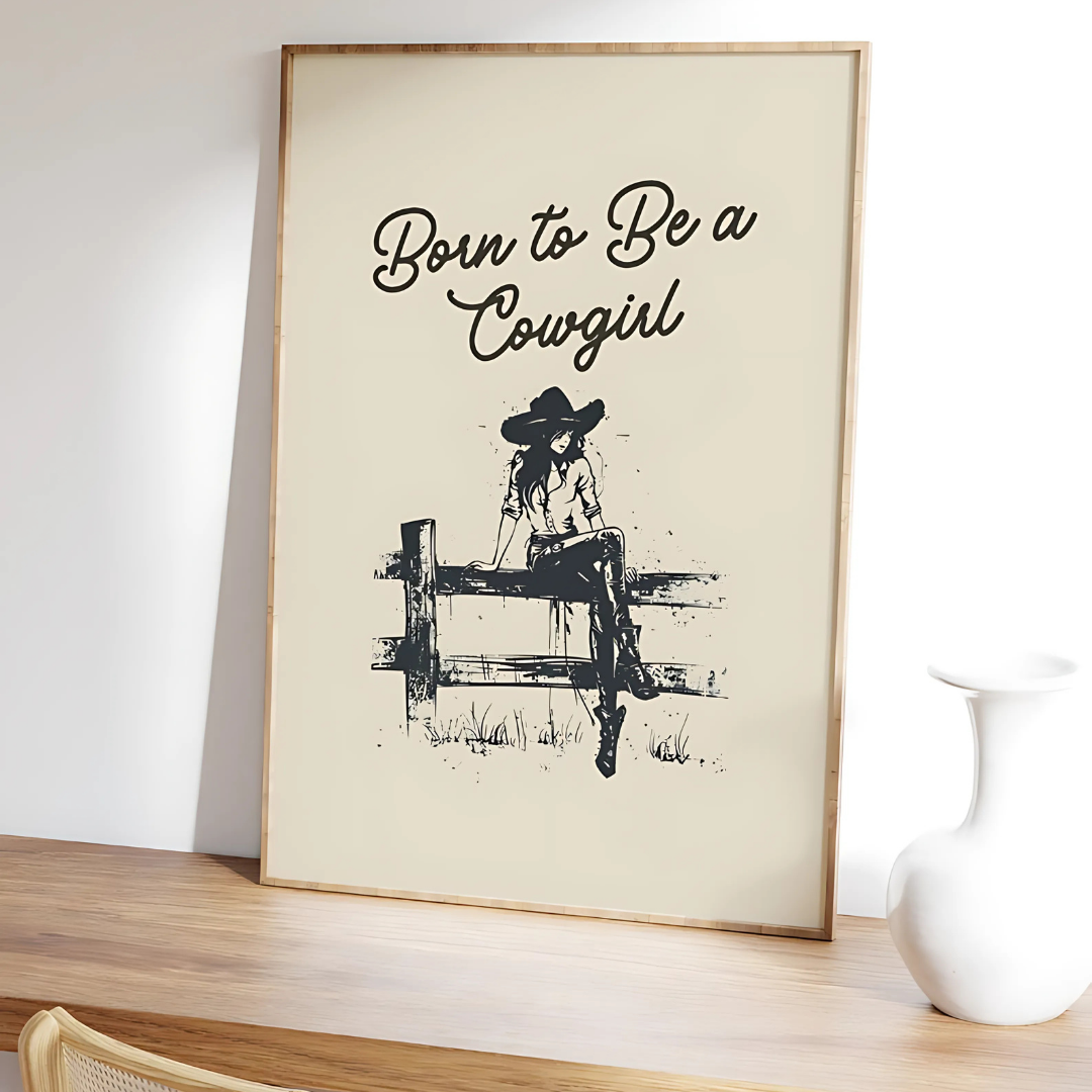 Vintage Western Cowgirl Poster(Printable+Physical)