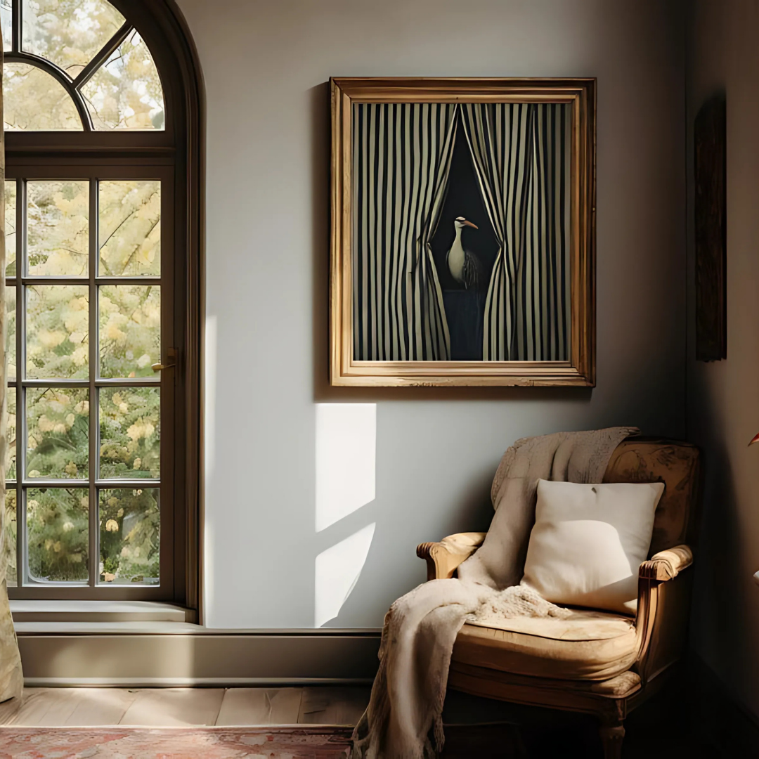 Surreal Black and White Striped Wall Decor(Printable+Physical)