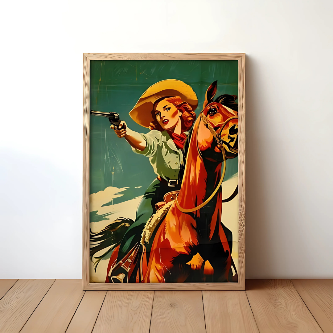 Western Cowgirl Vintage Wall Art(Printable+Physical)