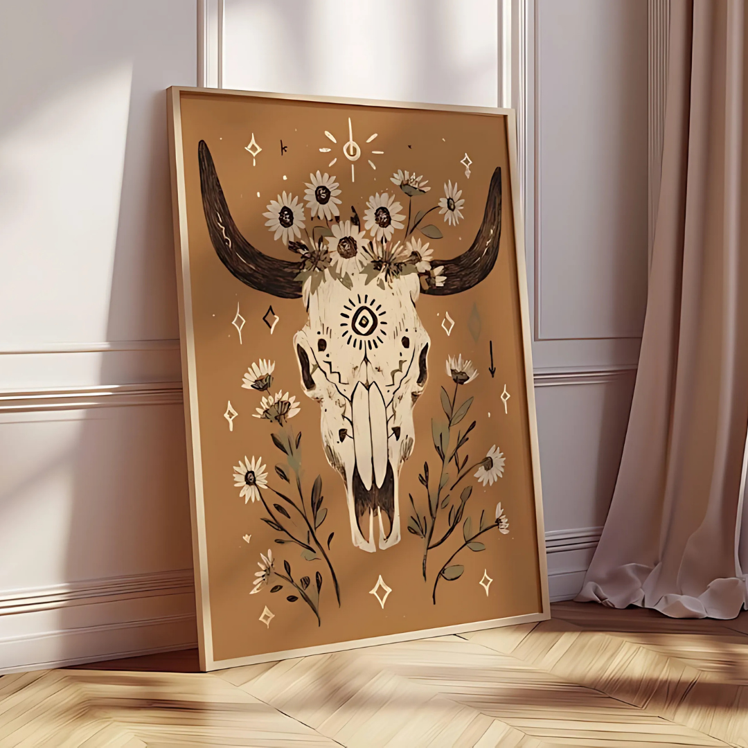 Western Cow Skull Art Print(Printable+Physical)