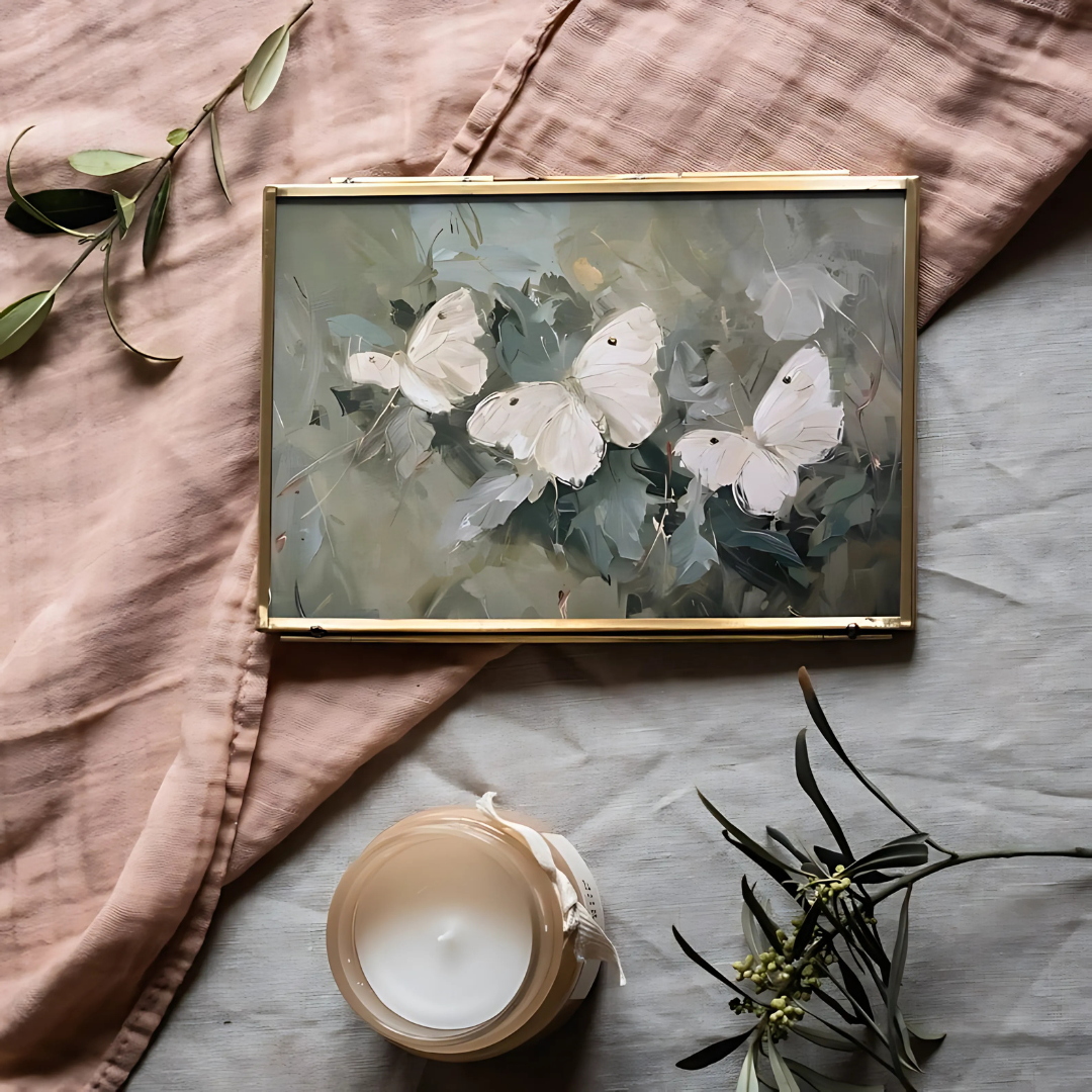 White Butterfly Summer Painting(Printable+Physical)