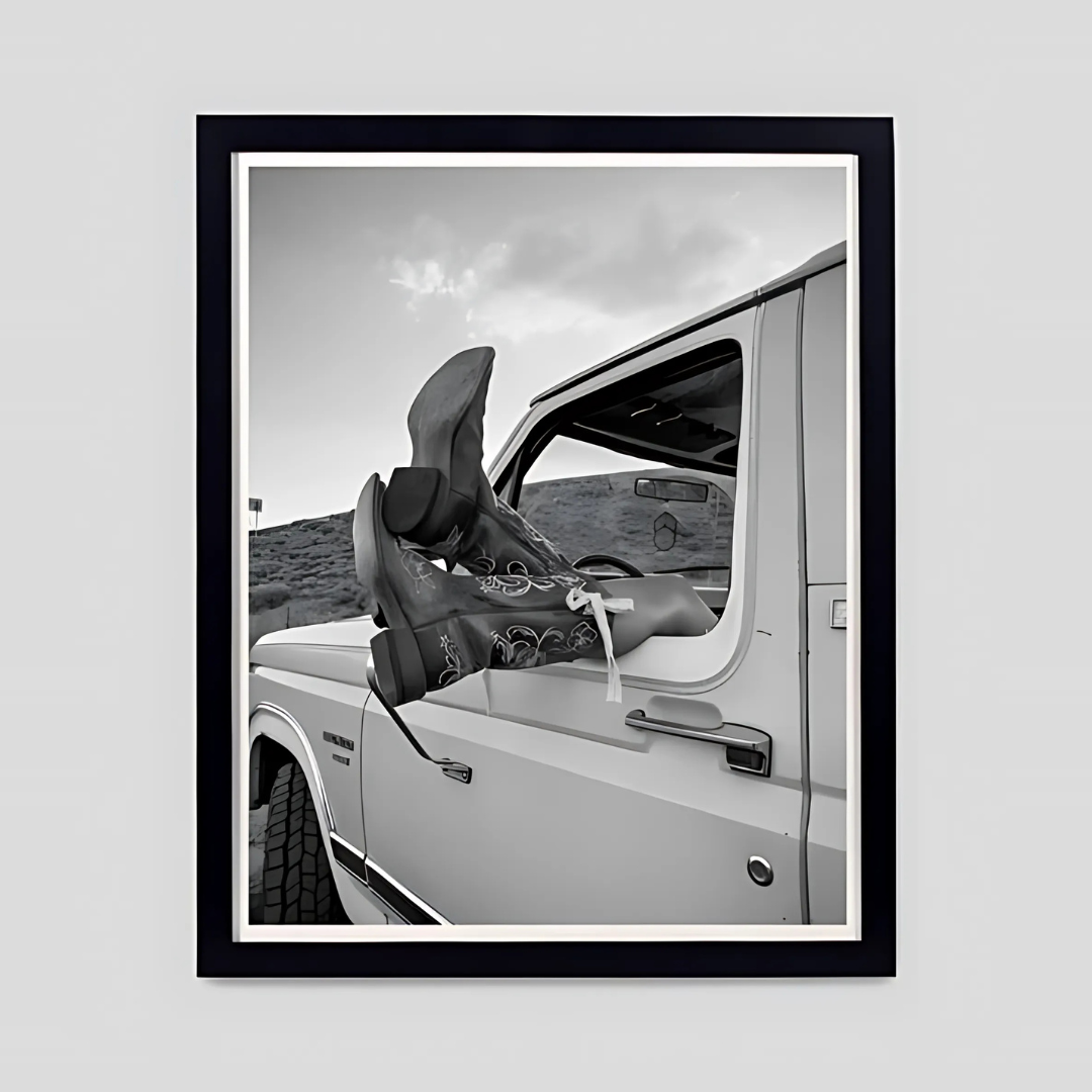 Cowgirl Black and White Western wall art(Printable+Physical)
