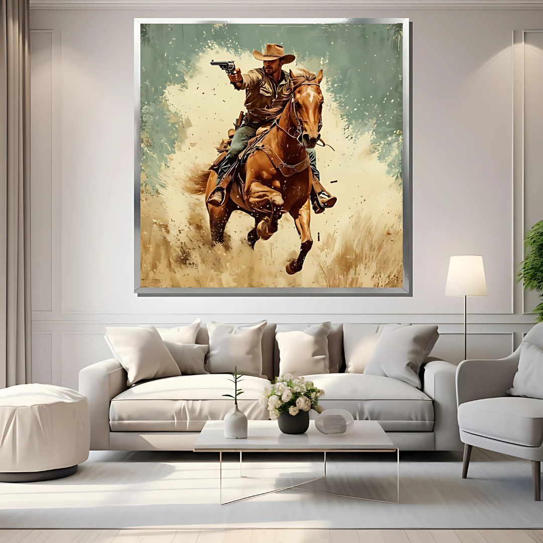 Western Cowboy Gunfighter Canvas Painting Wall Art(Printable+Physical)