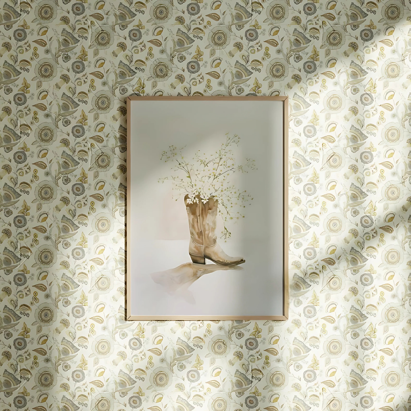 cowgirl boot Floral western wall art (Printable+Physical)