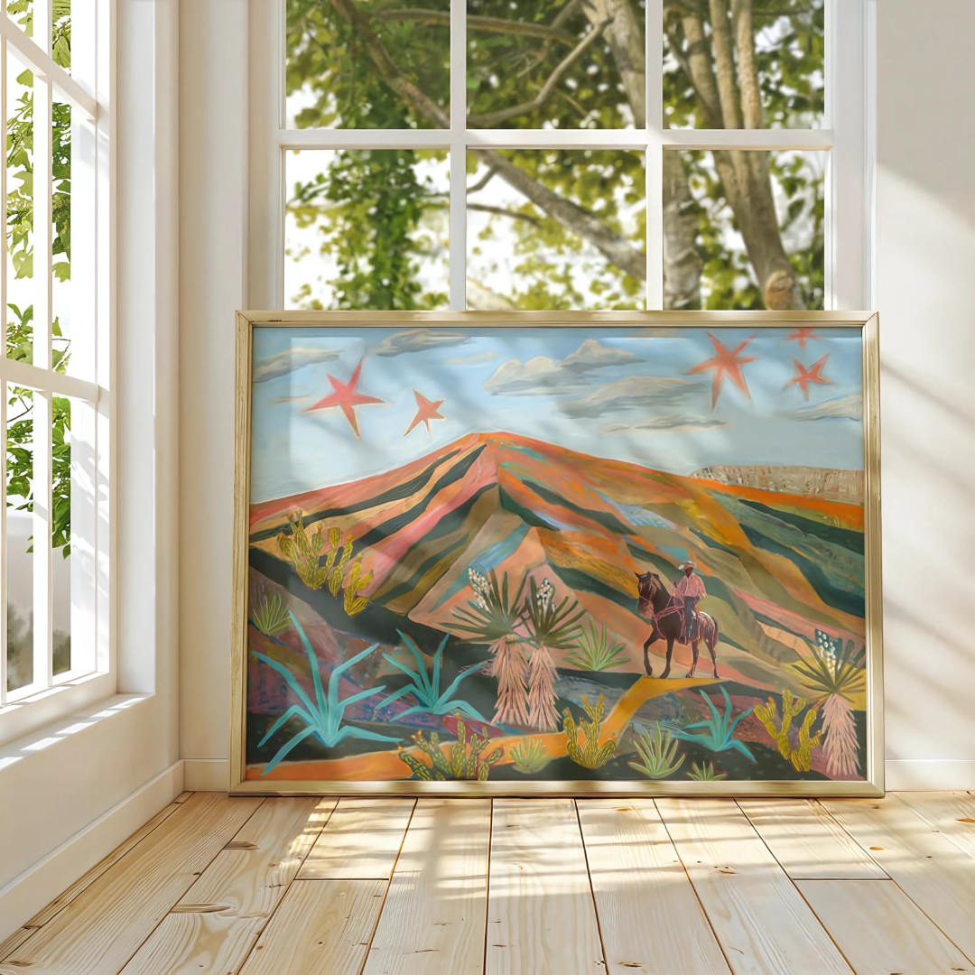 Vintage Midcentury Modern Retro Western Wall Art(Printable+Physical)