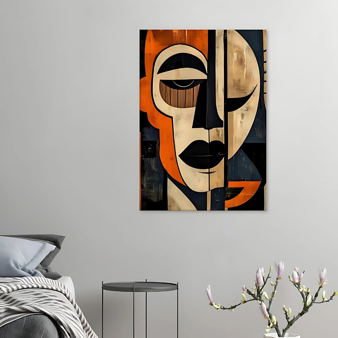 African American Afrocentric Abstract Mask Wall Art(Printable+Physical)