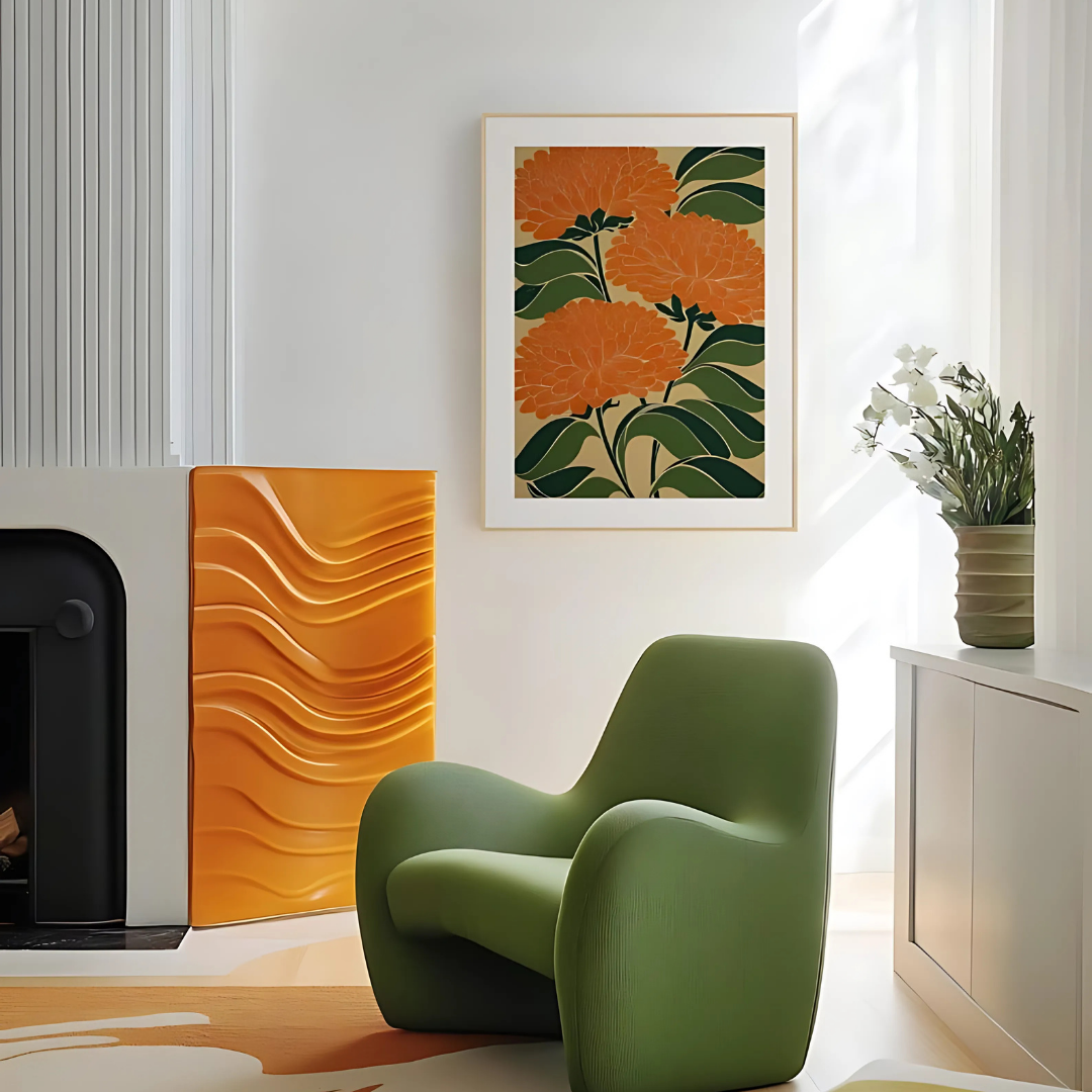 Colorful Art Deco Floral Wall Art (Printable+Physical)
