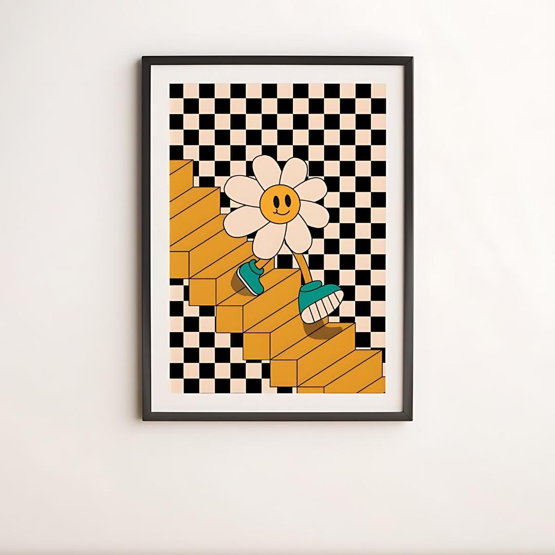 Flower Digital Retro Wall Art(Printable+Physical)