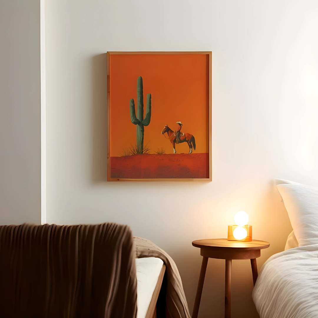 Cowgirl Minimalist Boho Western Illustration(Printable+Physical)