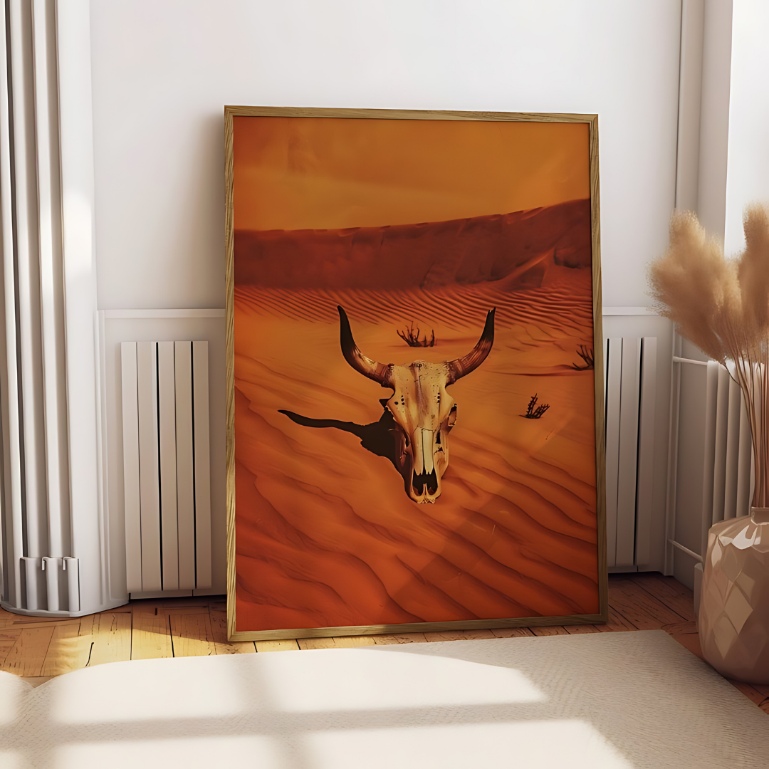 Vintage Cow Skull Western Art Print(Printable+Physical)