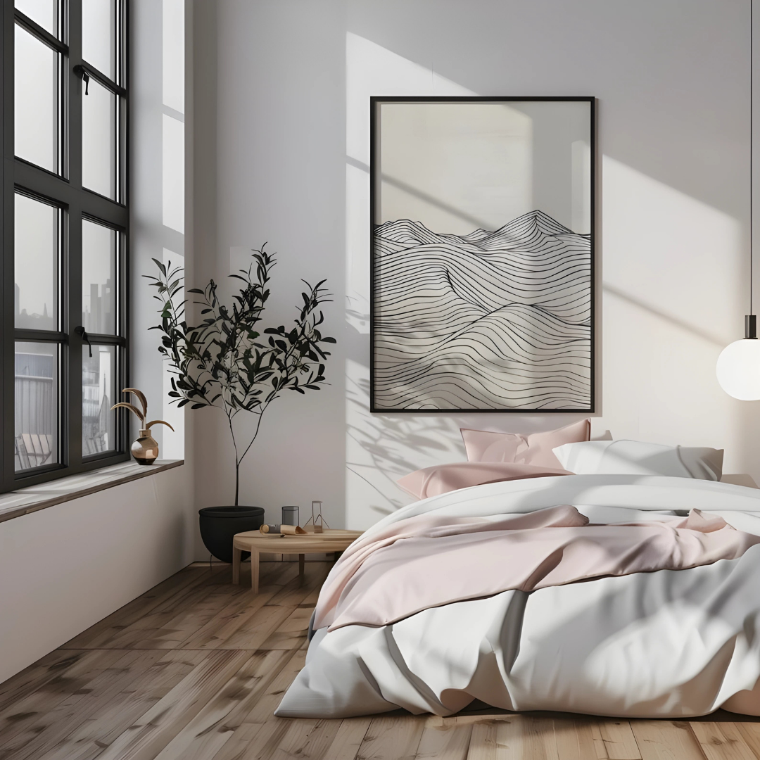 Minimalist Lines Mountain Art(Printable+Physical)