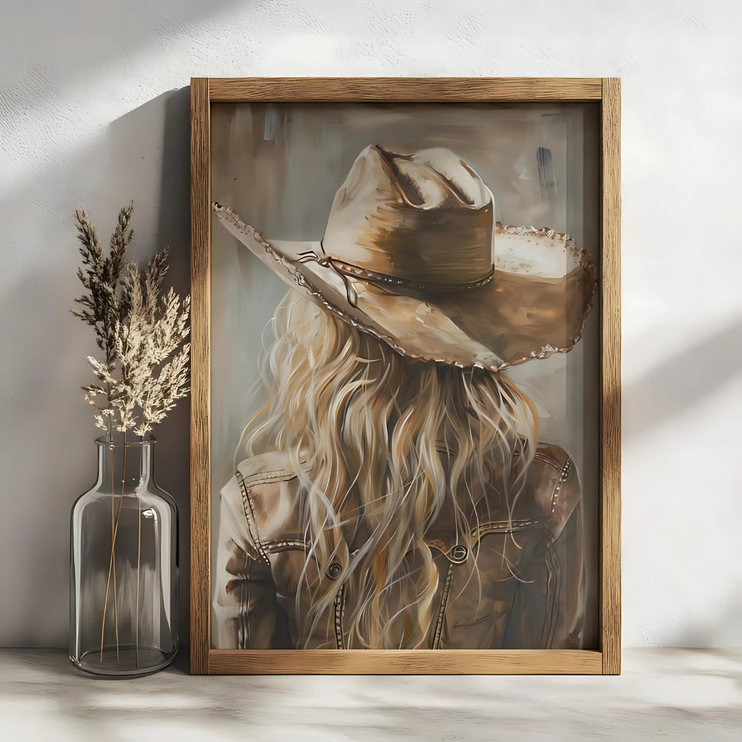 Western Cowgirl Portrait Wall Art(Printable+Physical)