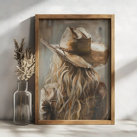 Western Cowgirl Portrait Wall Art(Printable+Physical)