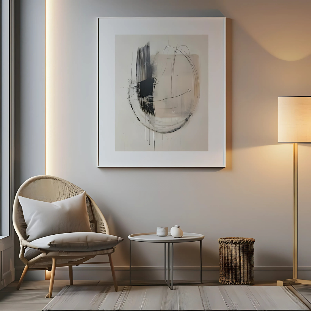 Minimalist Circle Geometric Abstract Printable Art(Printable+Physical)