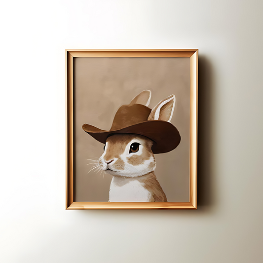 bunny neutral boy room animal wall art (Printable+Physical)