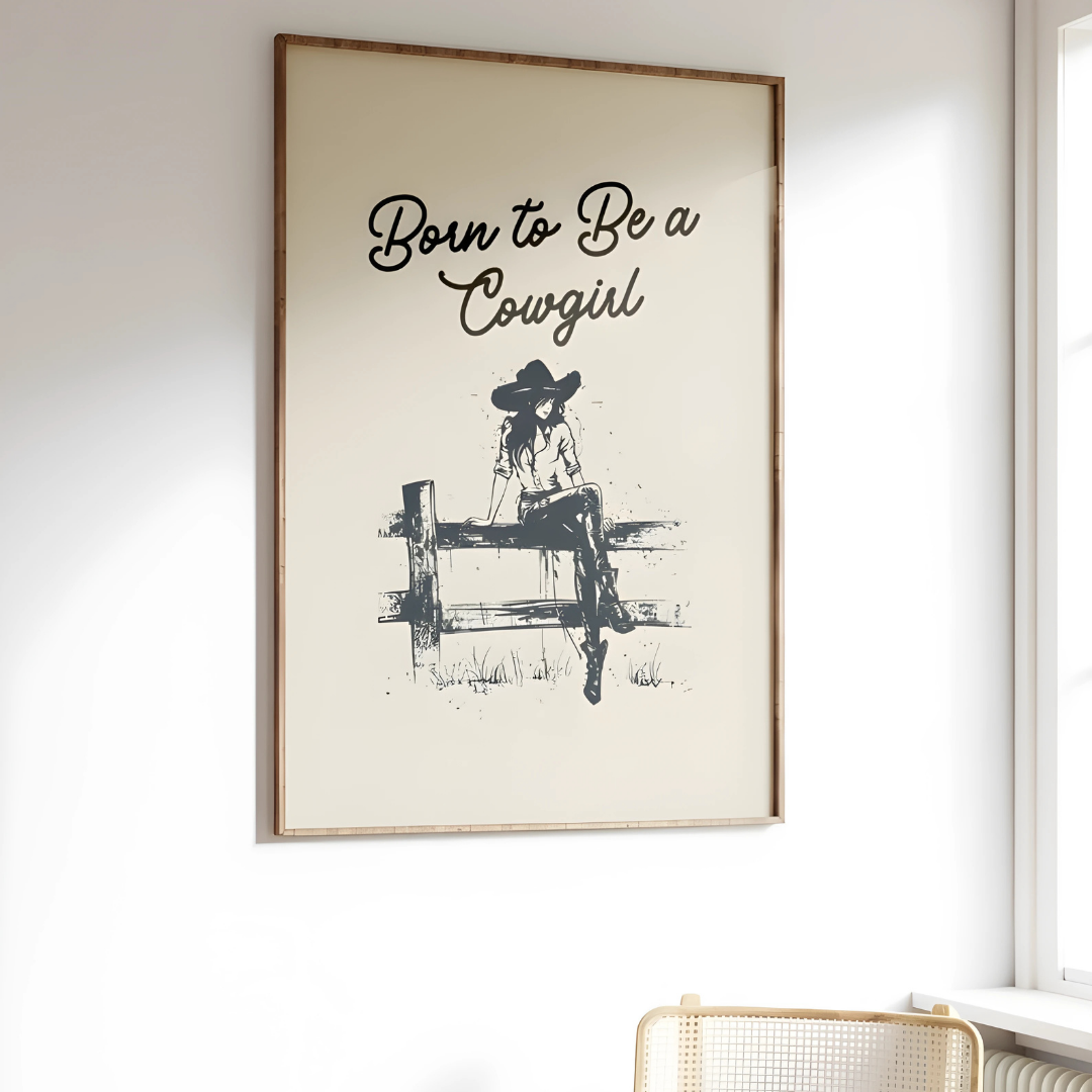 Vintage Western Cowgirl Poster(Printable+Physical)