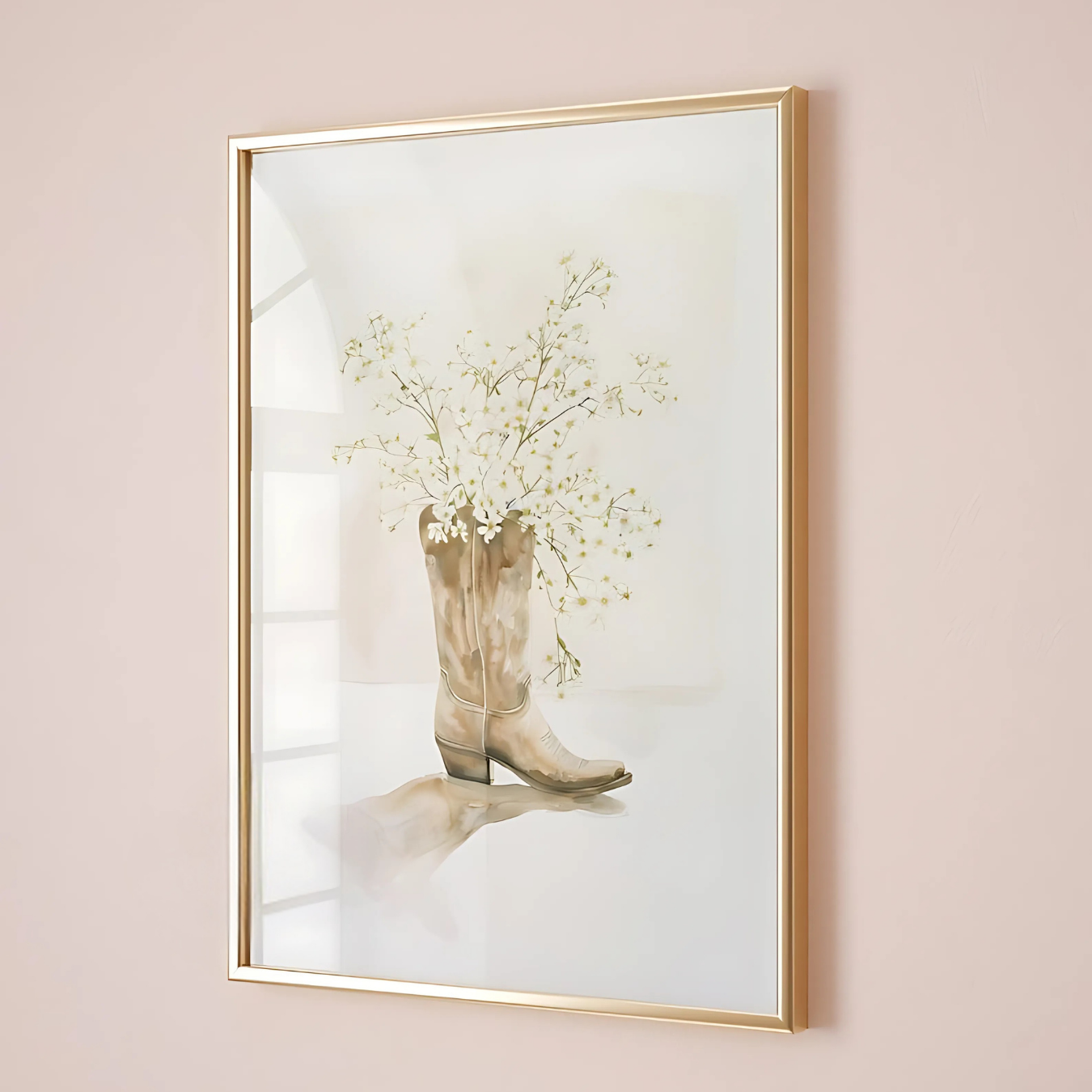 cowgirl boot Floral western wall art (Printable+Physical)
