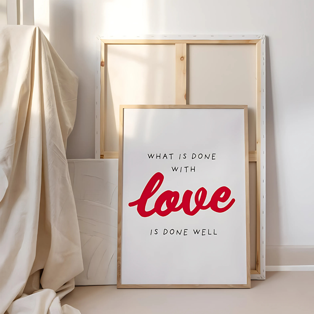 Romantic Red Handwritten Inspirational Wall Art(Printable+Physical)