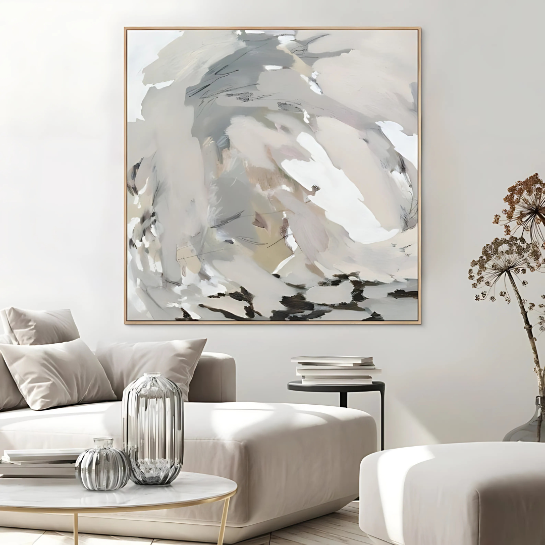Neutral Beige Abstract Painting(Printable+Physical)