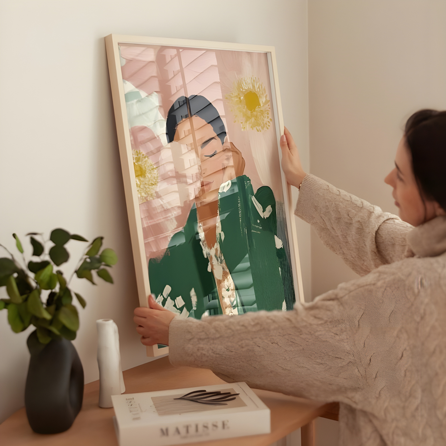 Floral Woman Modern Fashion Portrait Print(Printable+Physical)