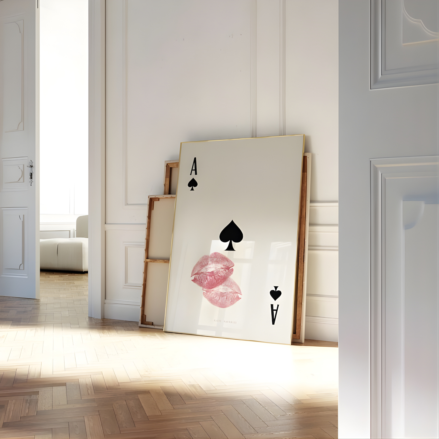 Abstract Playing Card Heart Wall Art (Printable+Physical)