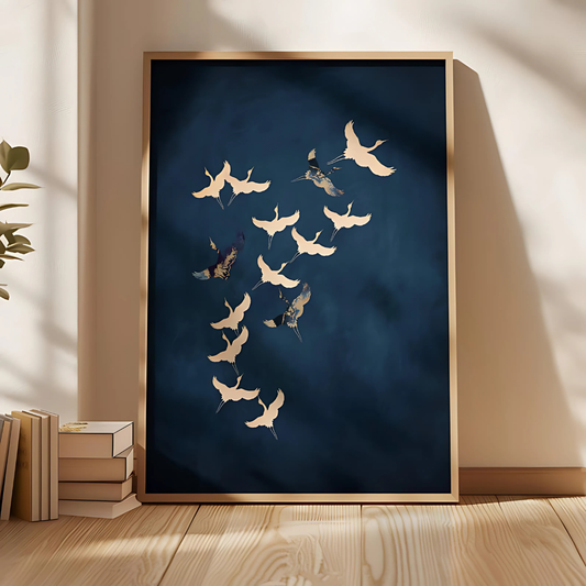 Blue and Gold Japanese Wall Art(Printable+Physical)