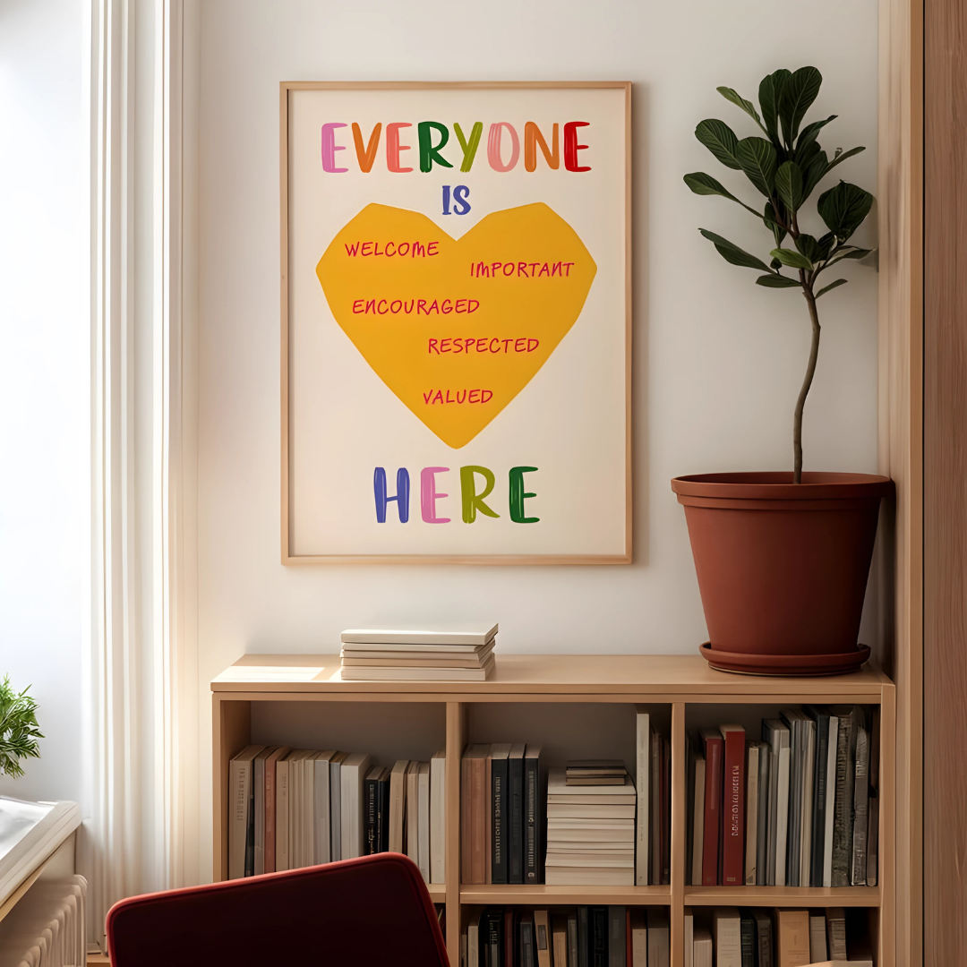 Everyone is Welcome Here Inspirational Wall Art (Printable+Physical)