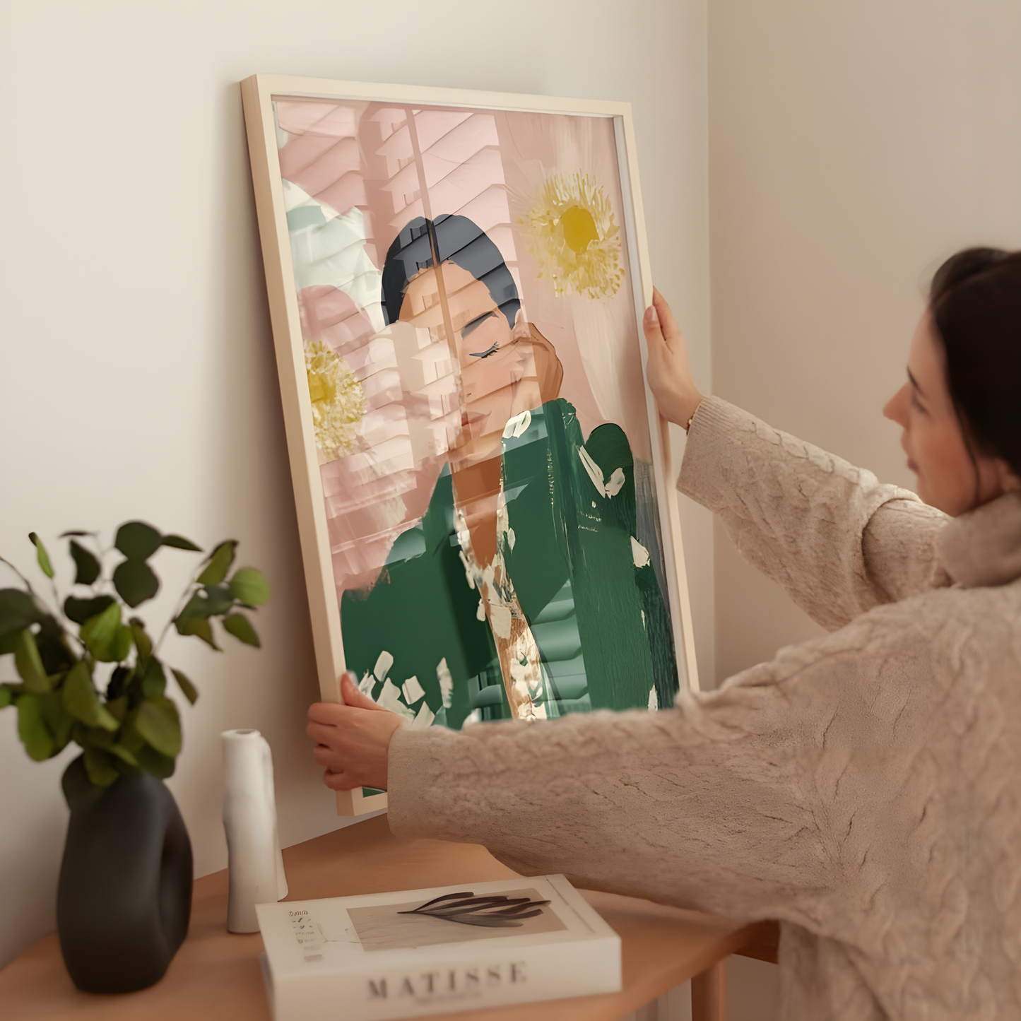 Floral Woman Modern Fashion Portrait Print (Printable+Physical)