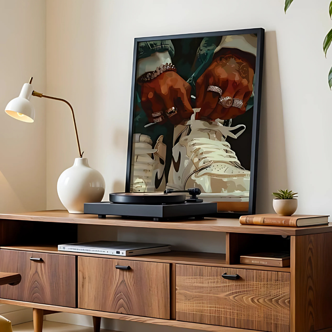Sneakerhead Black Man Wall Art(Printable+Physical)