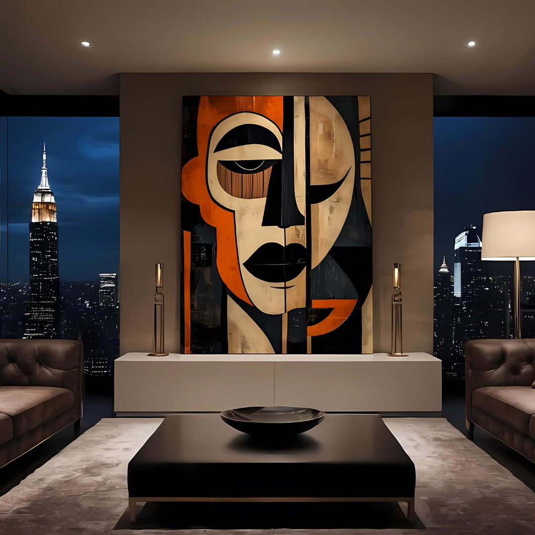 African American Afrocentric Abstract Mask Wall Art(Printable+Physical)