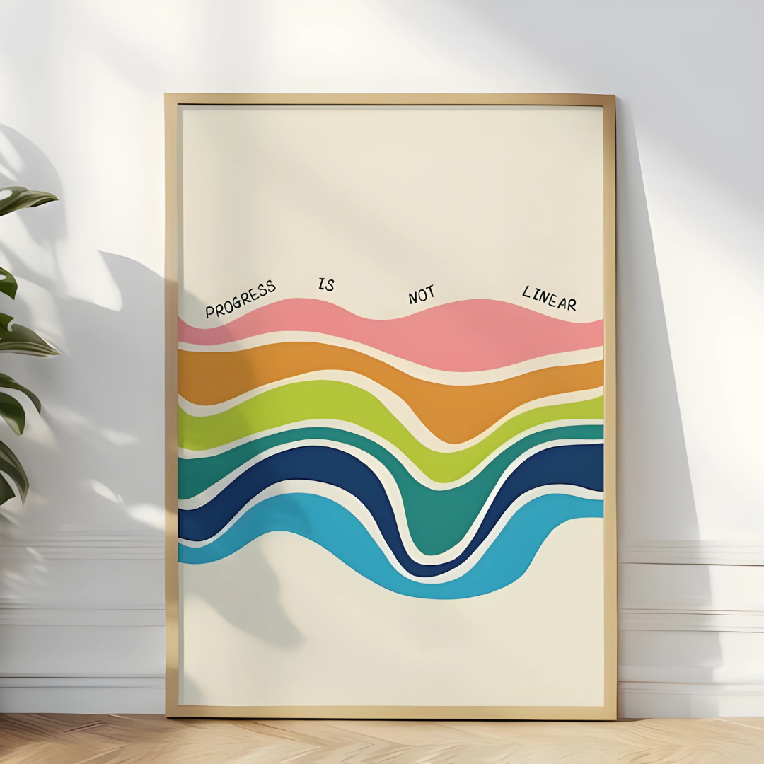 Progress is not Linear Motivation Poster (Printable+Physical)