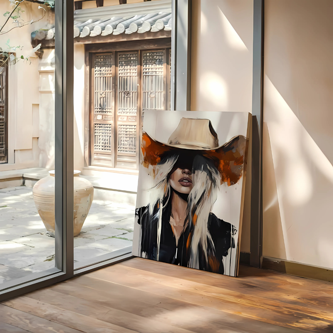 Abstract Cowgirl Wall Art (Printable+Physical)
