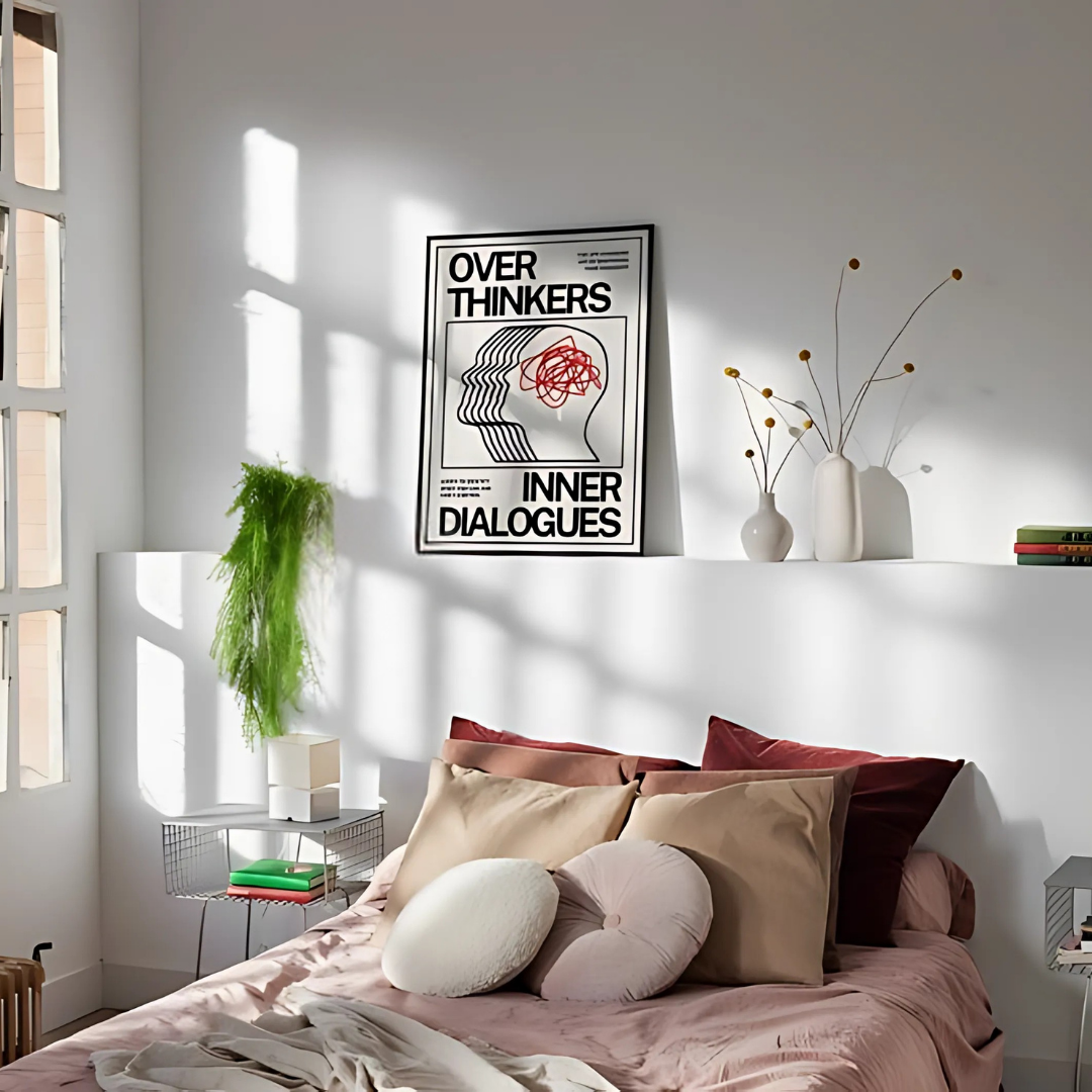 Overthinkers Digital Retro Wall Art(Printable+Physical)
