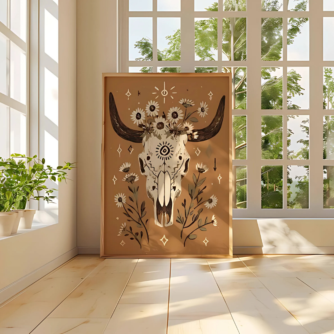 Western Cow Skull Art Print(Printable+Physical)