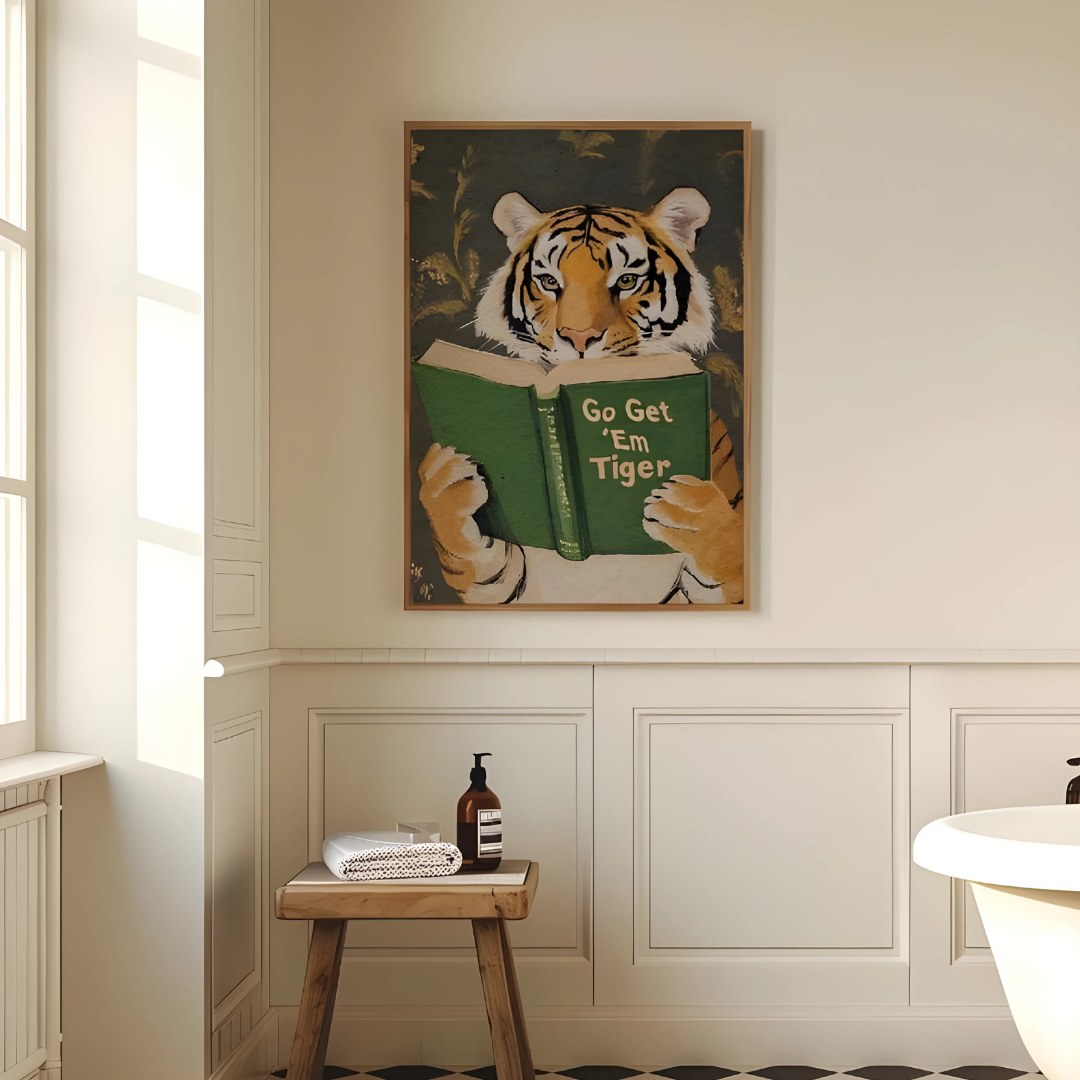 Humorous Bookworm Wall Art for Library(Printable+Physical)