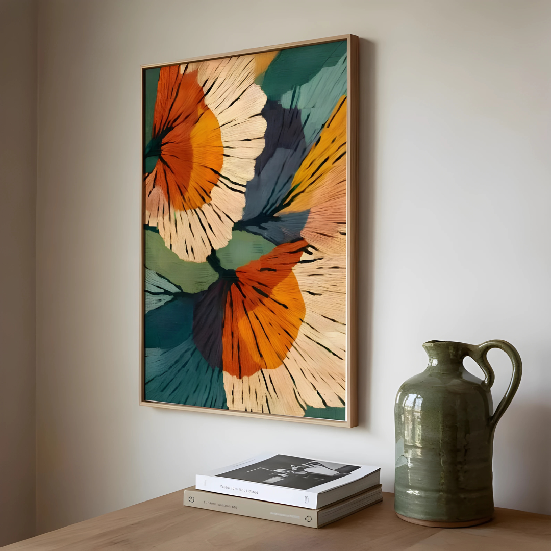 Botanical Mid Century Print Retro Flower Wall Art (Printable+Physical)