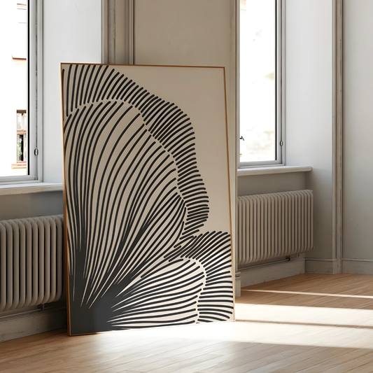 Neutral Lines Abstract Floral Downloadable Art Print(Printable+Physical)