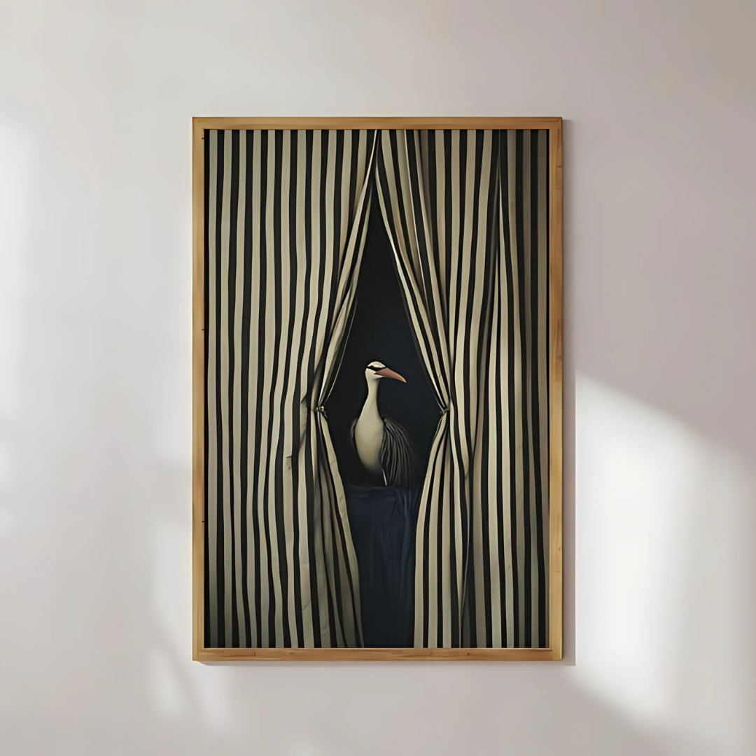 Surreal Black and White Striped Wall Decor(Printable+Physical)
