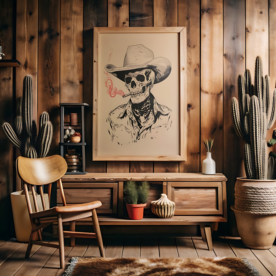 Cowgirl Western Vintage Eclectic Wall Art(Printable+Physical)