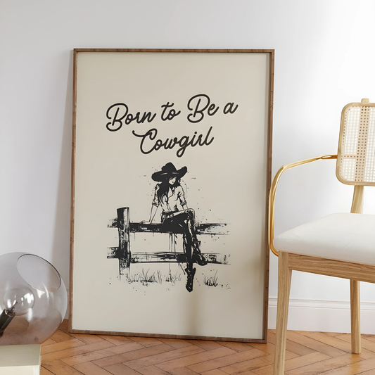 Vintage Western Cowgirl Poster(Printable+Physical)