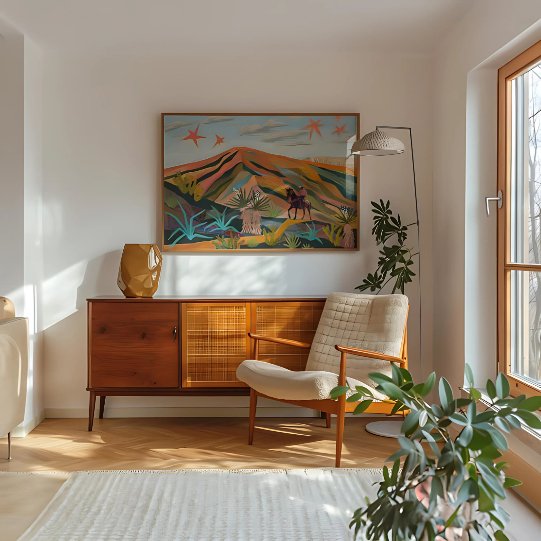 Vintage Midcentury Modern Retro Western Wall Art(Printable+Physical)